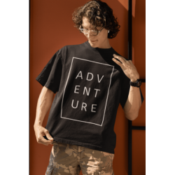 تي شيرت ADVENTURE NOIR AVEC UN DESIGN MODERN FIT ET STYLE UNIQUE