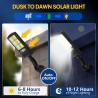 Lenlun Lampe Solaire Extérieur, 6000LM LED Réverbères Lumière Solaire Projecteur Détecteur de Mouvement 3 Modes IP67 étanche