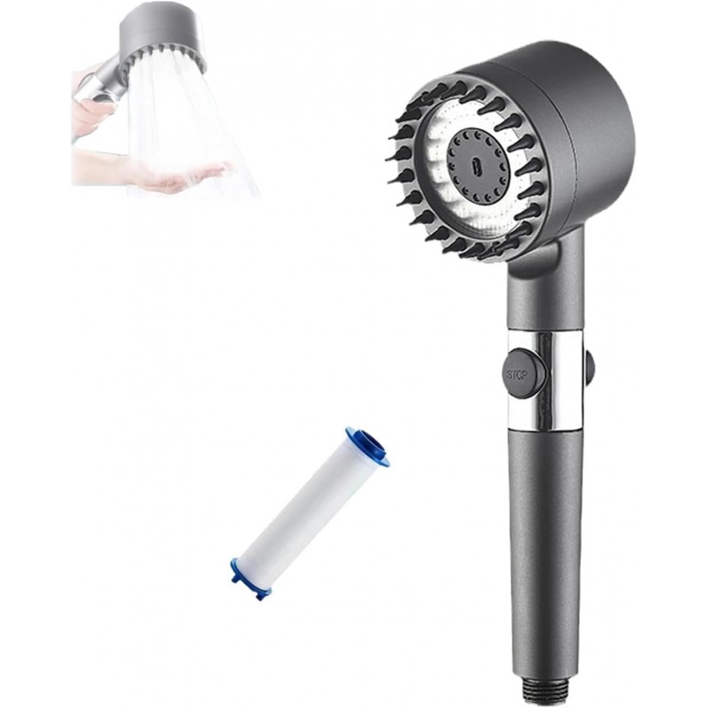 German Multifunctional Massage Shower, Handheld Shower Head with Filter, Multifunctional One-Button Adjustment Shower Head, 3