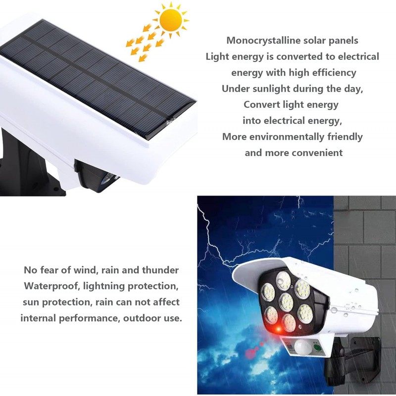 ALSEY Lumières intelligentes de Charge Solaire, lumières de sécurité de Surveillance analogiques pour Cour et Maison,