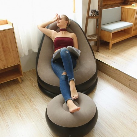 Chaise longue gonflable avec pompe à air domestique, canapé pour salon, chambre à coucher, voyage, camping, pique-nique