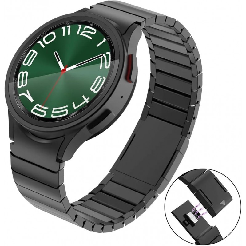 Bracelet en acier inoxydable compatible avec Samsung Galaxy 6 Classic 47 mm 43 mm sans espace. Bracelet en métal compatible avec