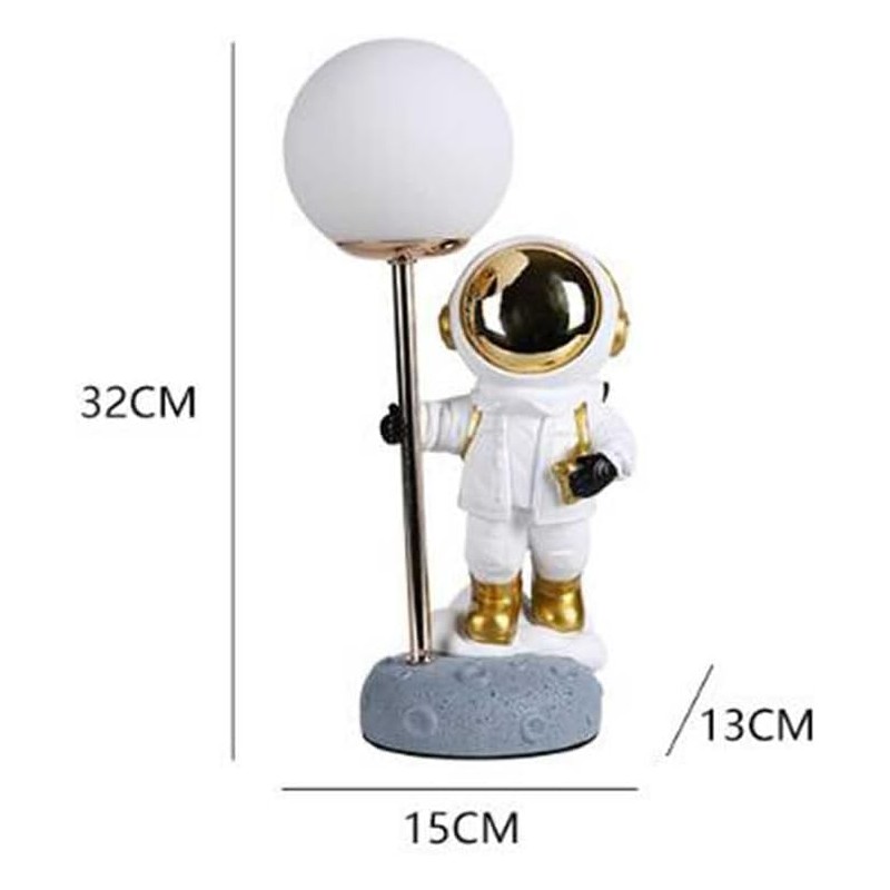 HONTIN Veilleuse astronaute pour enfants, lampe de bureau LED avec base antidérapante et prise USB, luminosité réglable à