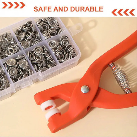 Stainless Steel Snap Button Kit with Pliers